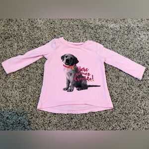 Carhartt Infant Girls Pink Here Comes Trouble Dog Shirt - Size 6 Months